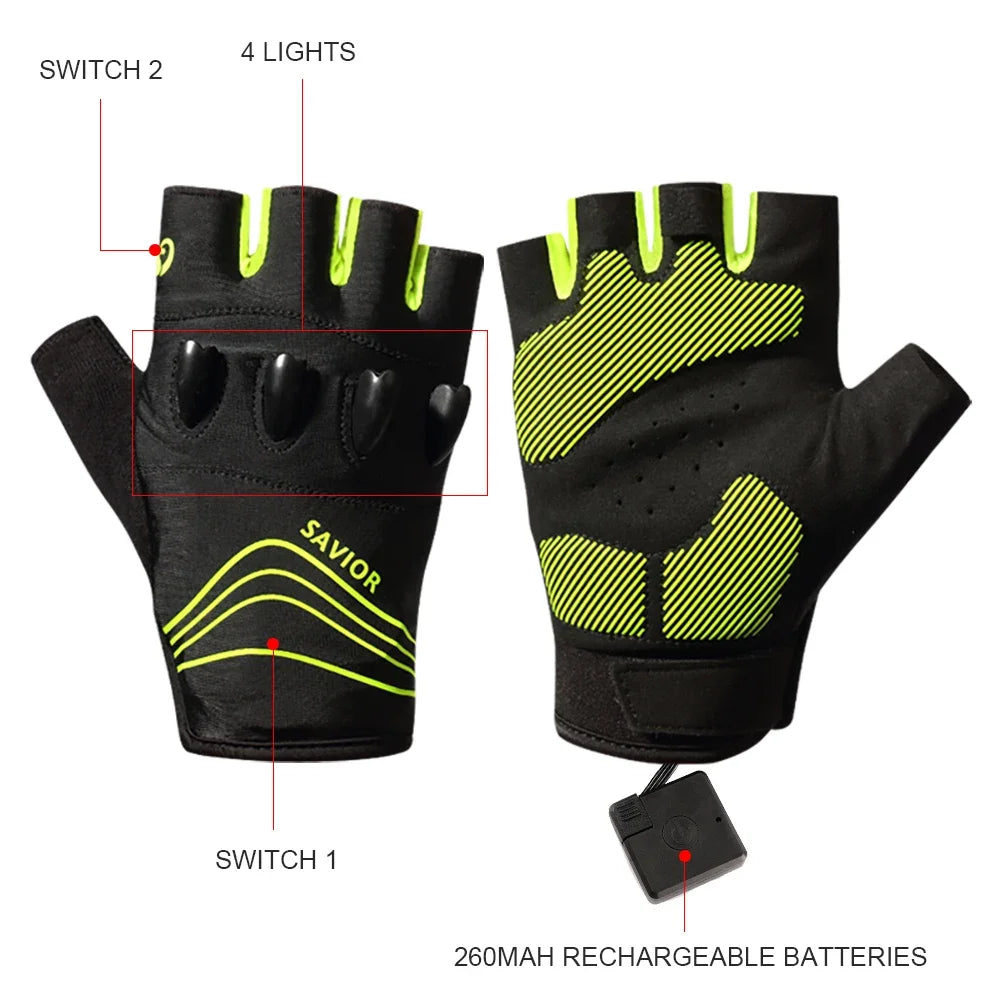 BrightTrail LED Gloves - USB Rechargeable for Cycling, Camping, Fishing - Flashlight gloves Readi Gear