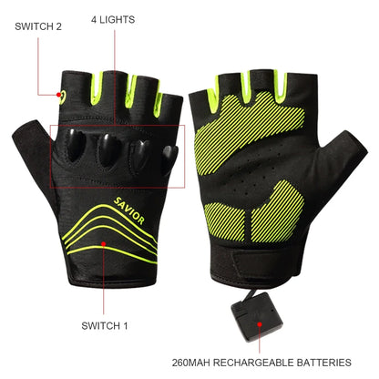 BrightTrail LED Gloves - USB Rechargeable for Cycling, Camping, Fishing - Flashlight gloves Readi Gear