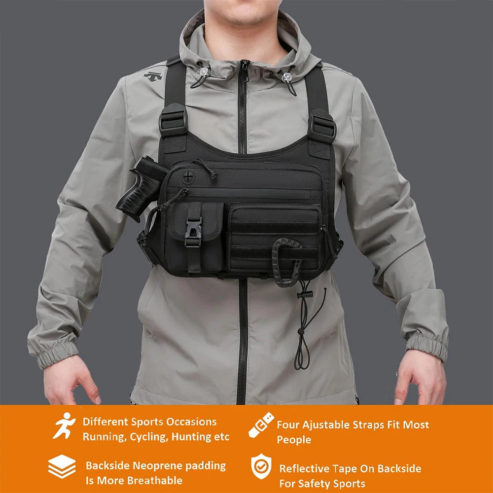 Concealed Carry Running Vest – Tactical Chest Pack for Fitness & Training - Chest pack, gear organizer Readi Gear
