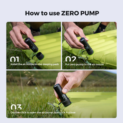 ZERO PUMP Ultra Mini Rechargeable Air Pump with 6 Nozzles for Camping - Air mattress pump Readi Gear