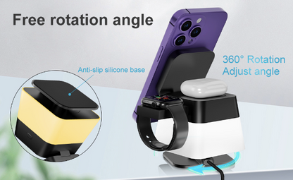 GlowDock 4-in-1 Rotating Magnetic Multi-Device Charging Station - GlowDock 4-in-1 Rotating Magnetic Multi-Device Charging Station Readi Gear