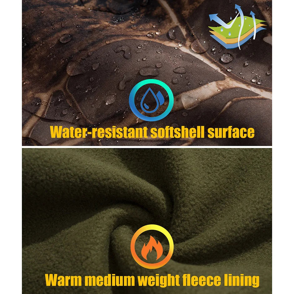 StealthCamo Waterproof Hooded Tactical Jacket - Warm Fleece, Windproof, Silent - Camouflage Jacket Readi Gear