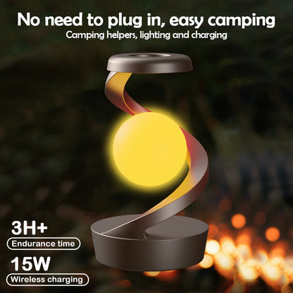 NovaGlow Floating Lamp - Wireless Charging & RGB Night Light - Floating Rotating Lamp w/ phone charger Readi Gear