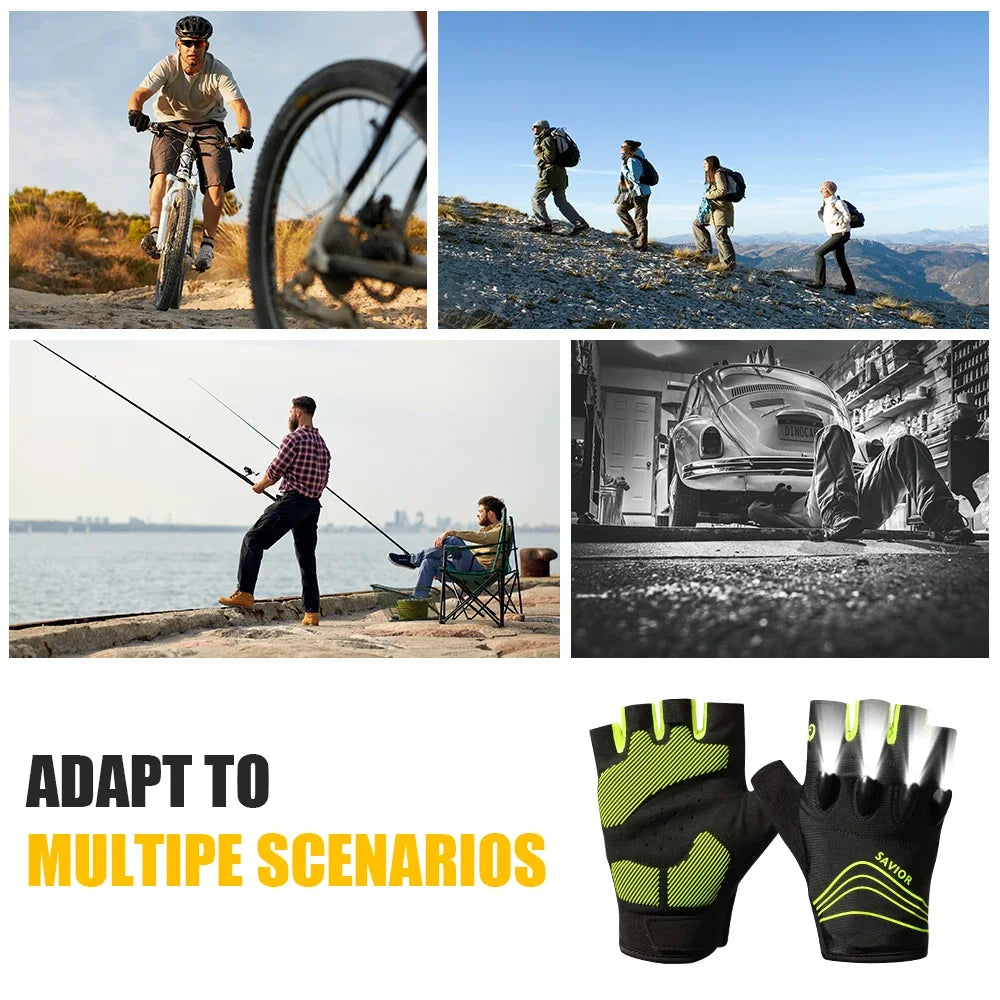 BrightTrail LED Gloves - USB Rechargeable for Cycling, Camping, Fishing - Flashlight gloves Readi Gear