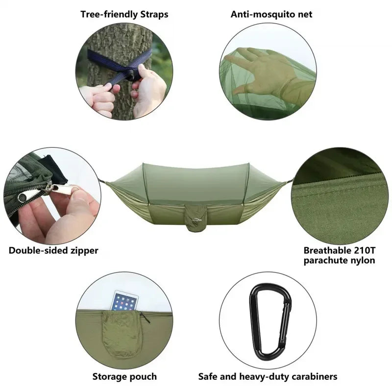 AdventurePro 2-Person Camping Hammock with Anti-Mosquito Net - hammock with mosquito net Readi Gear