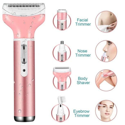 SilkTrim 4-in-1 Rechargeable Shaver - Waterproof Women's Grooming Kit