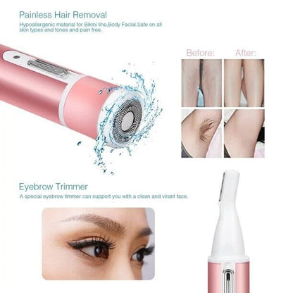 SilkTrim 4-in-1 Rechargeable Shaver - Waterproof Women's Grooming Kit