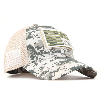 Men's Camo USA Flag Baseball Cap with Matching Patch - Hat Readi Gear