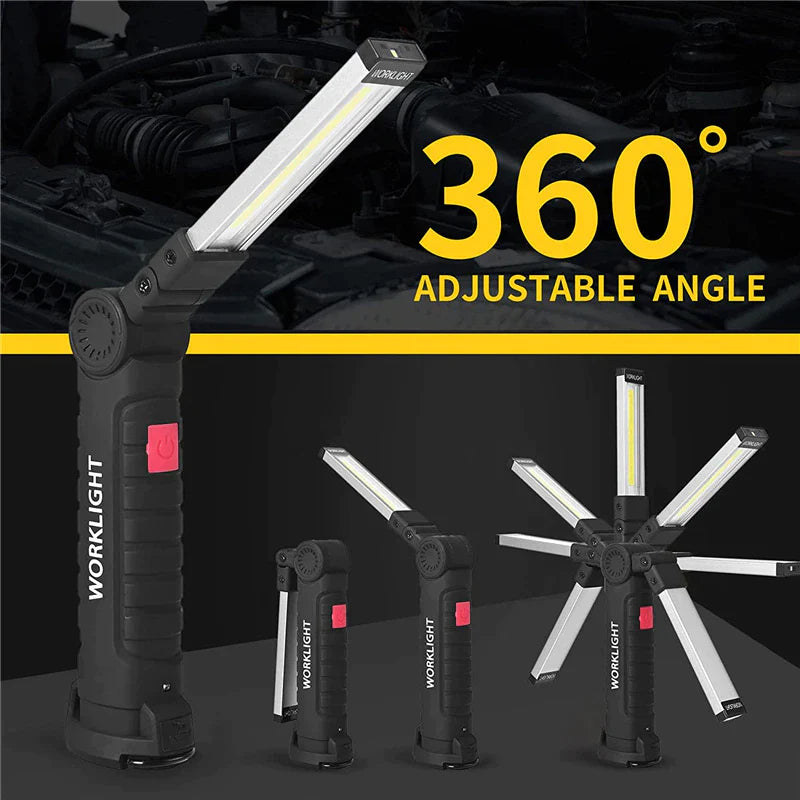 360° Rotating LED Work Light with 5 Modes, Hook and Magnetic Base - Work Light Readi Gear