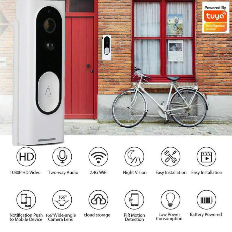 Smart WiFi Doorbell Camera 1080P HD with Night Vision & Two-Way Audio - Smart WiFi Doorbell Camera 1080P HD with Night Vision & Two-Way Audio Readi Gear