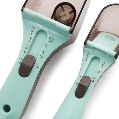 QuickMeasure Magnetic Measuring Set - For Dry & Liquid Ingredients - Adjustable measuring cup and spoon set Readi Gear