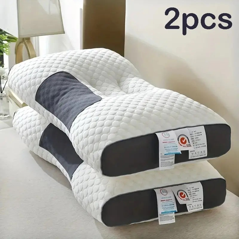 OrthoRelief™ Contour Pillow – Ergonomic Neck Support with Massage (2 Pack)