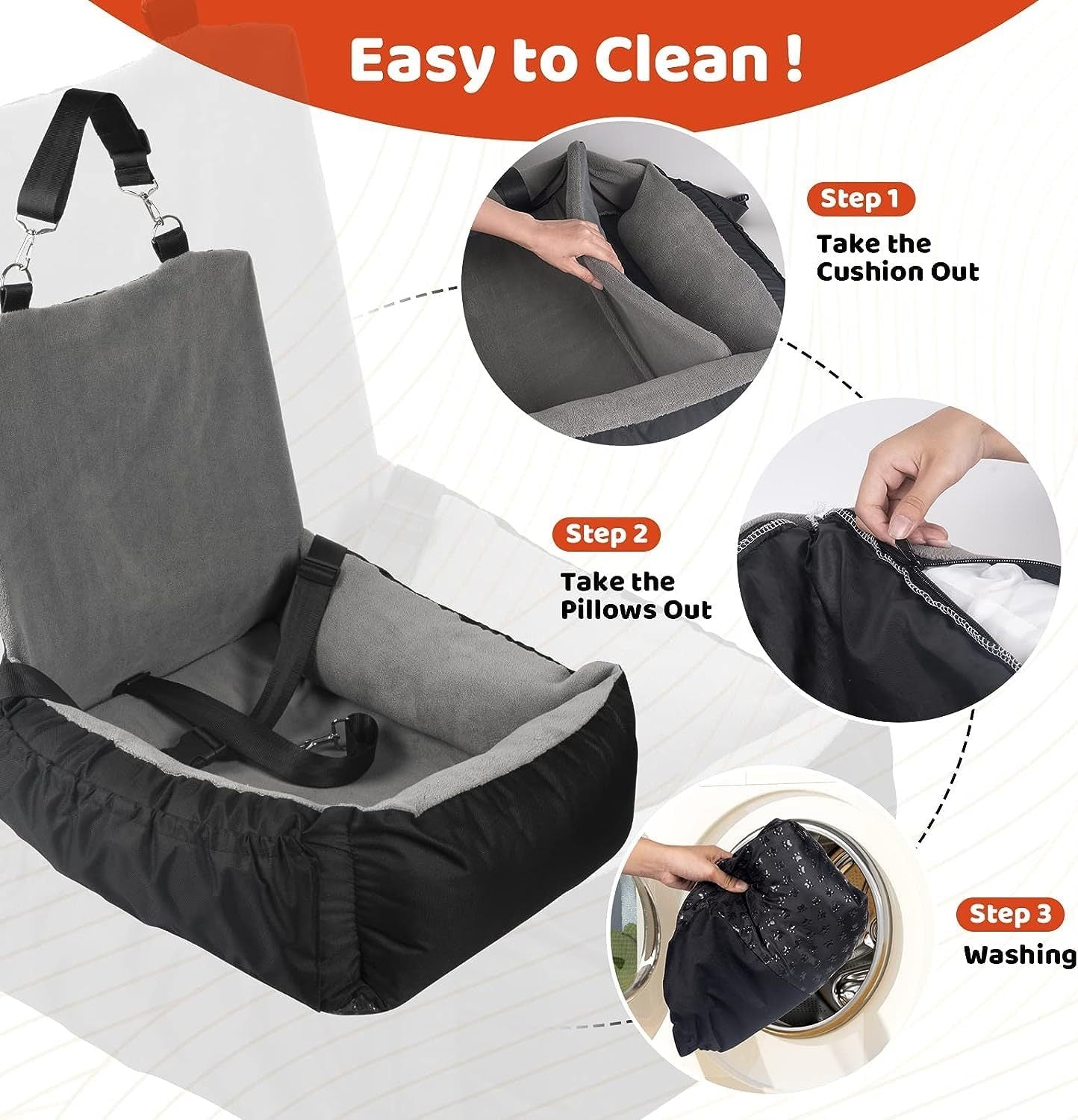 PawPal washable dog car seat - easy to clean
