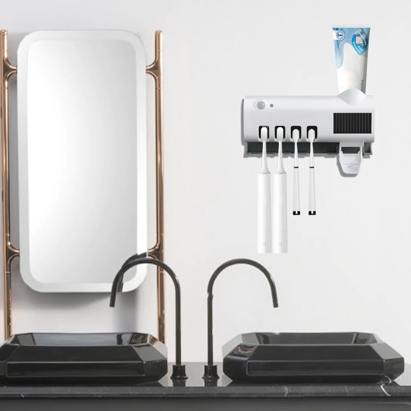 UV Light Toothbrush Holder & Automatic Dispenser - Clean & Sanitized Brushes - UV Light Toothbrush Holder & Automatic Dispenser - Clean & Sanitized Brushes Readi Gear