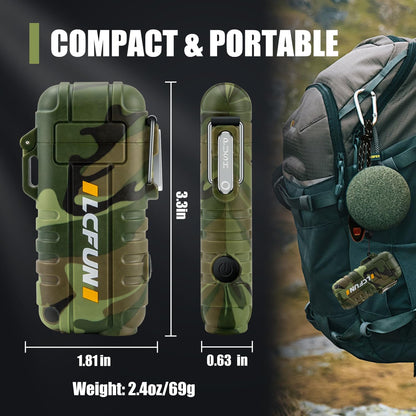 All-in-One Survival Plasma Lighter & Flashlight - USB Rechargeable, Waterproof - USB Plasma Lighter and Flashlight Readi Gear