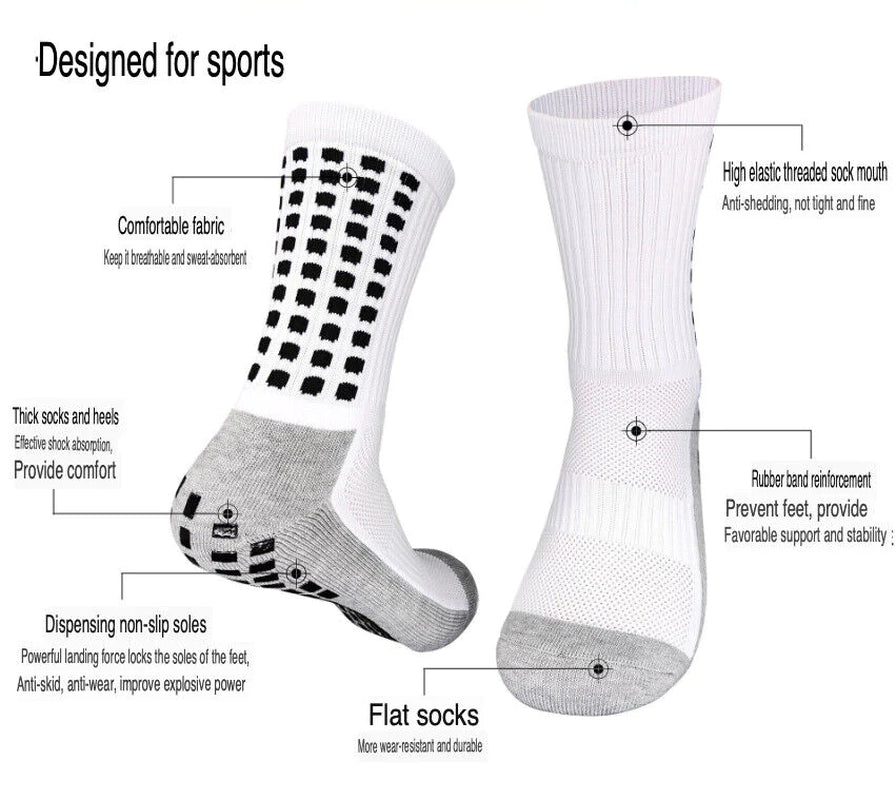 GripPro Sports Socks: Anti-Slip Performance for Soccer, Football, Basketball, Hiking (3 Pack) - Anti-Slip Performance Sports Socks Readi Gear