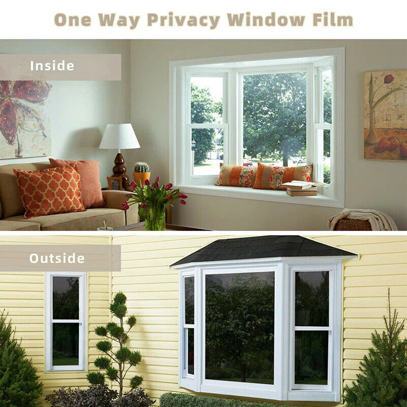 PrivacyShield Reflective Window Film - UV & Heat Blocker for Home/Office - Reflective Privacy Window Film Readi Gear