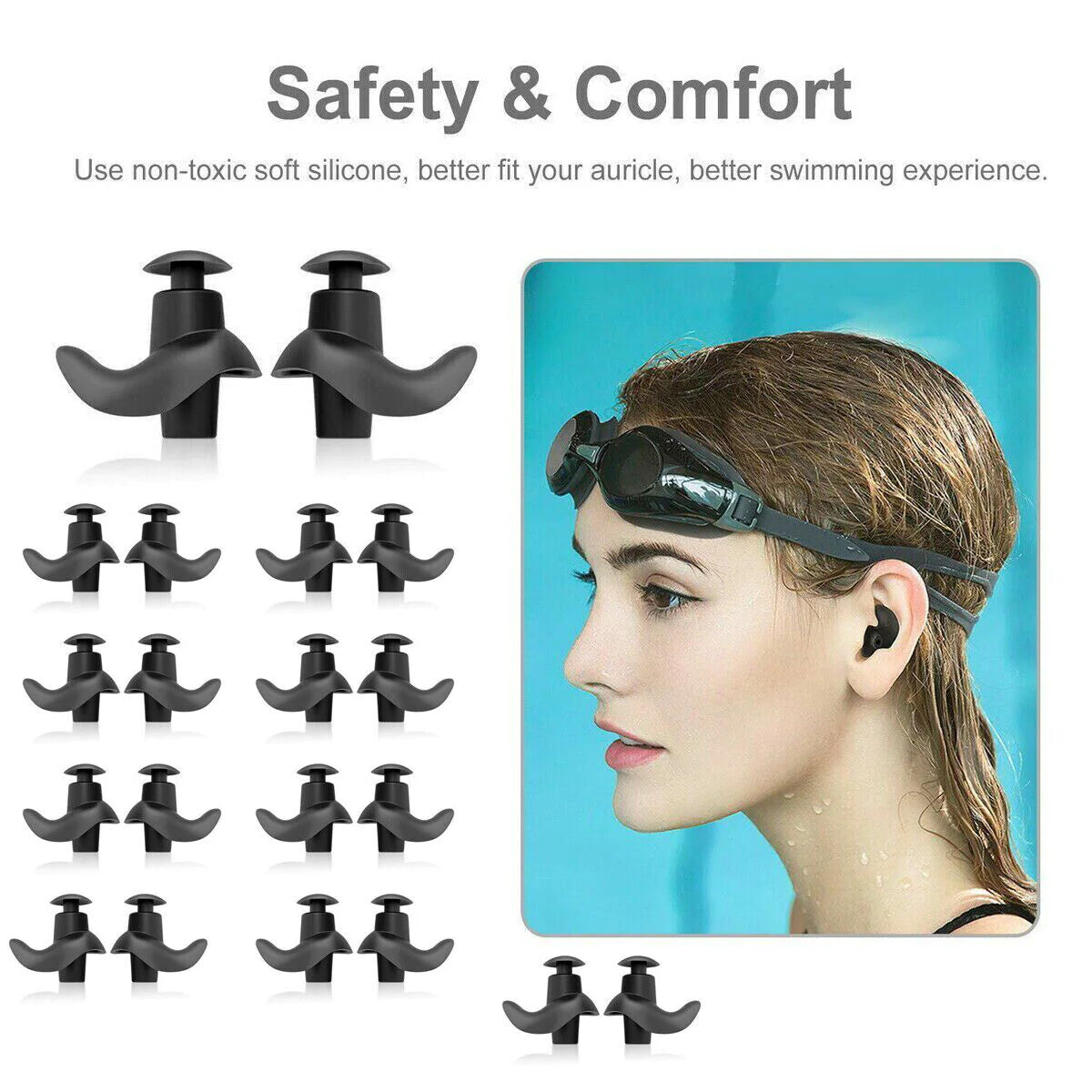 Premium Soft Silicone Ear Plugs for Snore Relief, Swimming & Travel (5/10 Pairs) - Earplugs Readi Gear