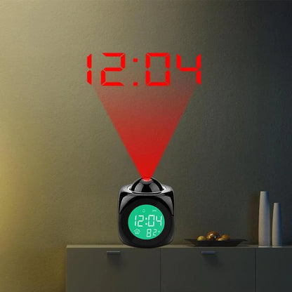 90° Swivel LED Projection Alarm Clock with Voice Talking & Weather Display - 90° Swivel LED Projection Alarm Clock with Voice Talking & Weather Display Readi Gear