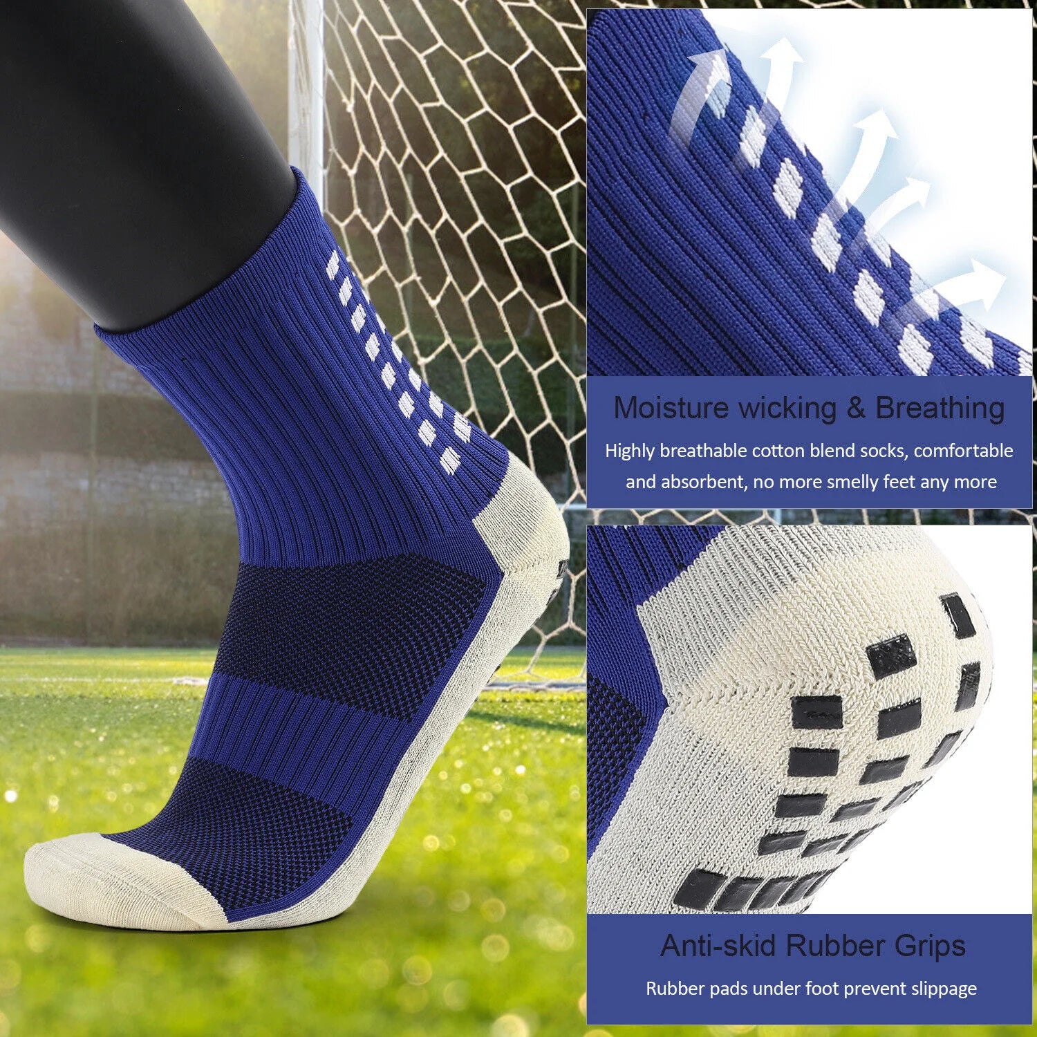 GripPro Sports Socks: Anti-Slip Performance for Soccer, Football, Basketball, Hiking (3 Pack) - Anti-Slip Performance Sports Socks Readi Gear