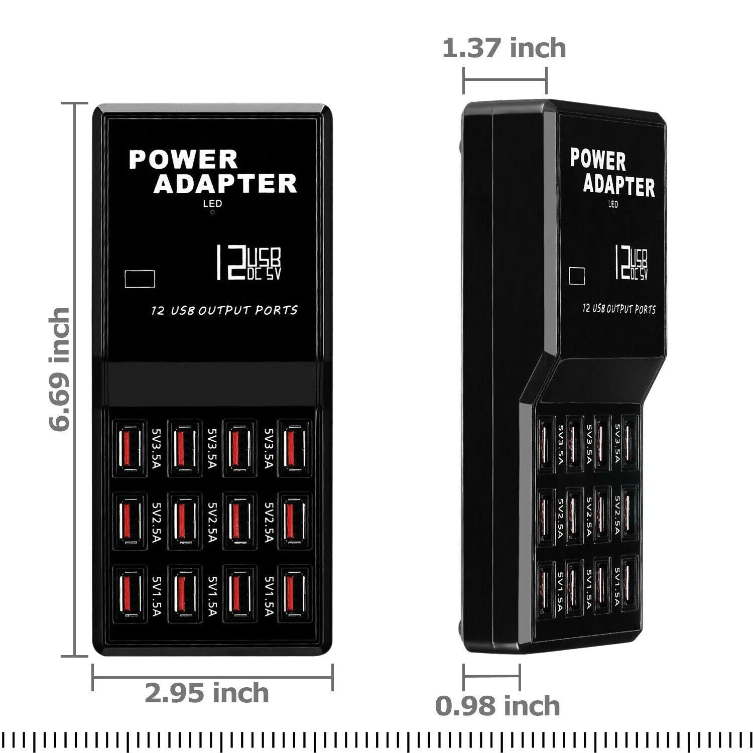 PowerPro 12-Port USB Charging Station: Desktop & Wall Charger Organizer - USB Charging Station Readi Gear