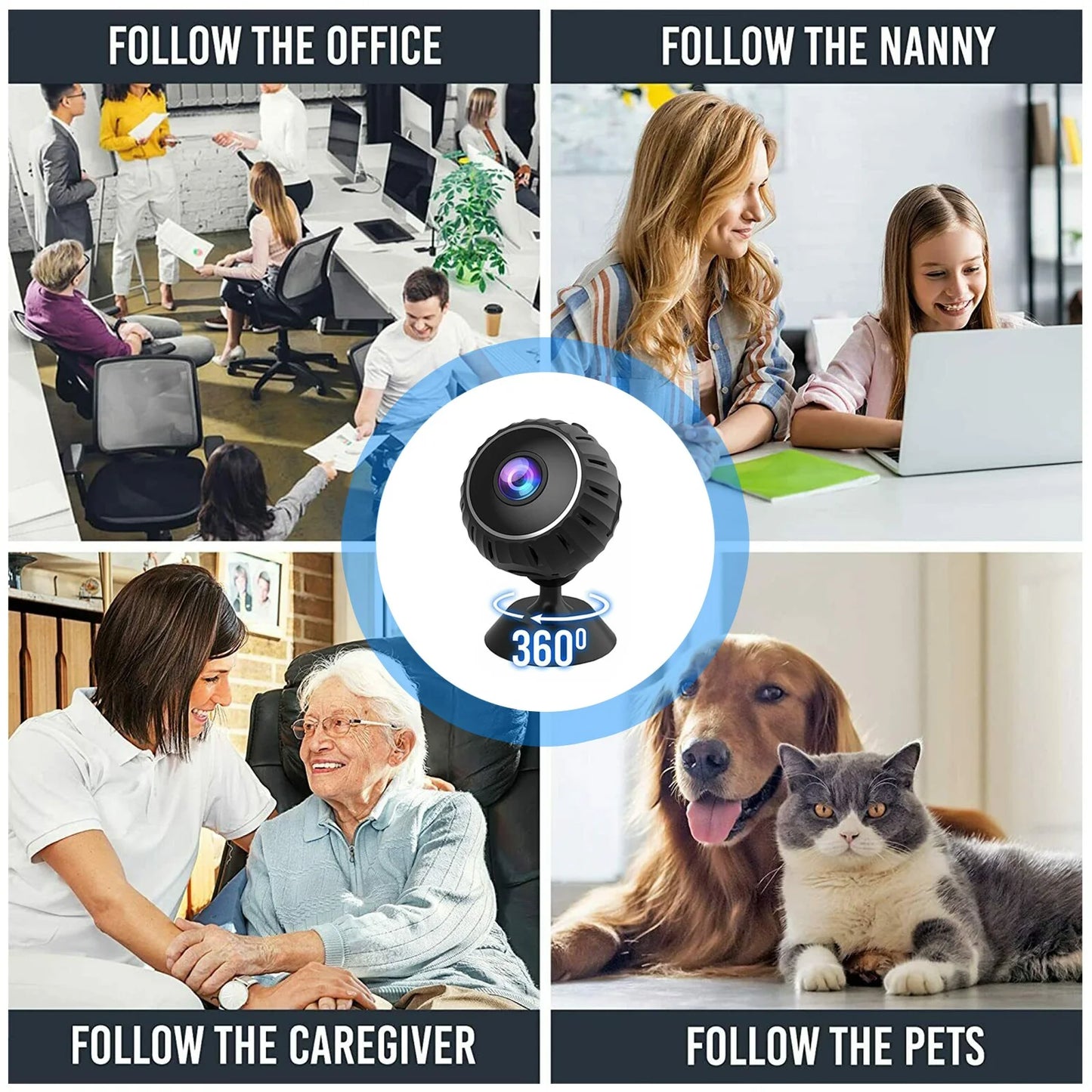 StealthView 360° Mini HD Wifi Wireless Nanny Spy Camera - Readi Gear