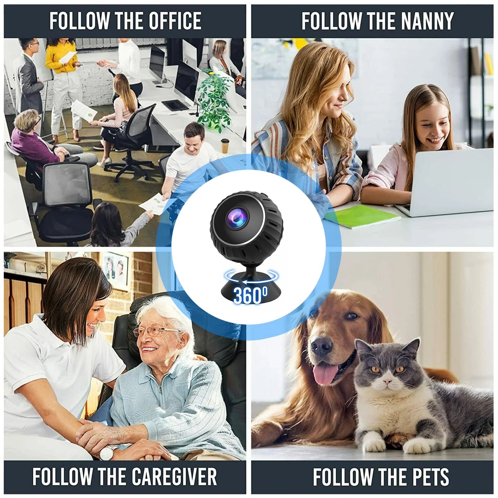 StealthView 360° Mini HD Wifi Wireless Nanny Spy Camera - Readi Gear