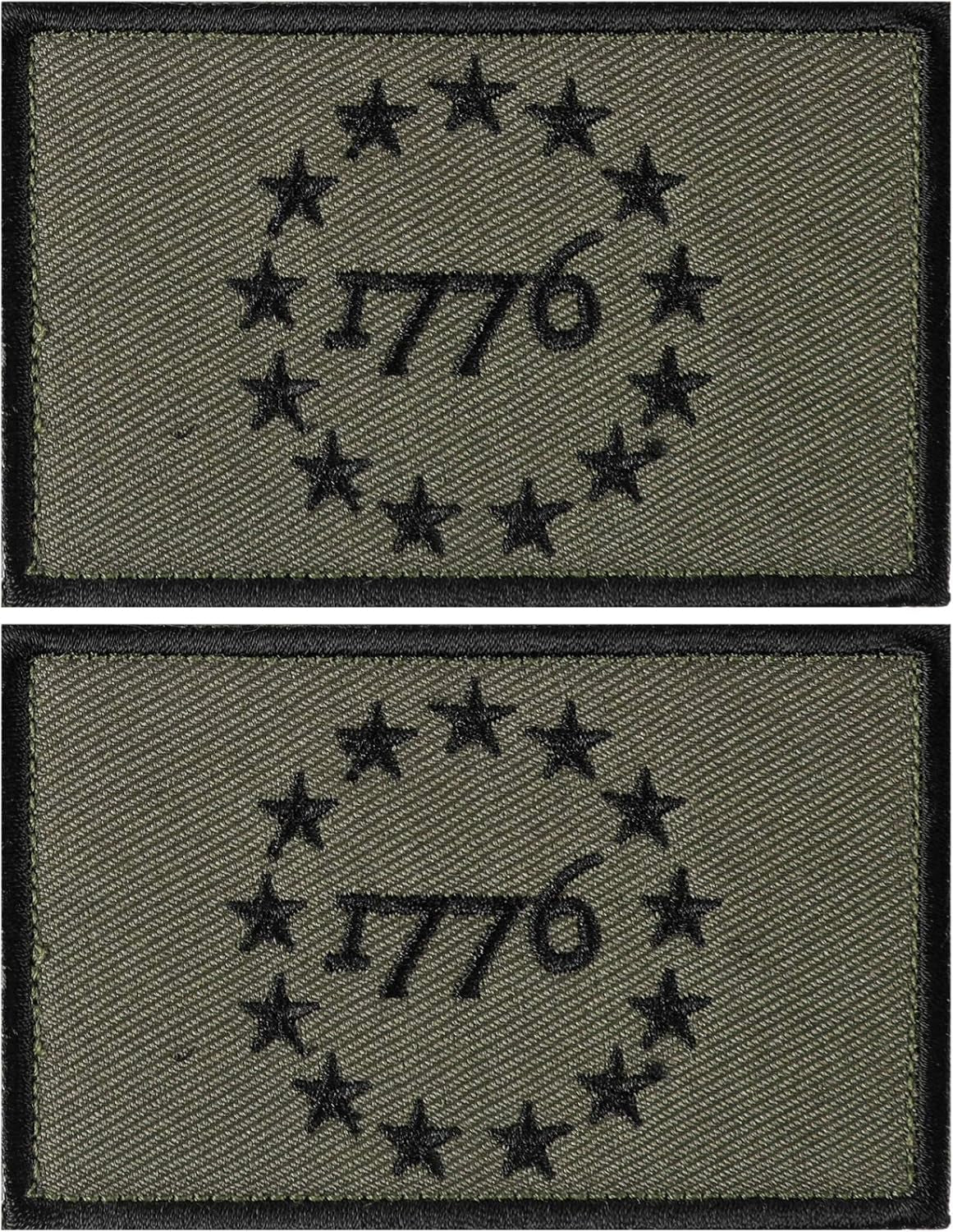 1776 Tactical Morale Patch - Military Embroidery (2 Pack) - 1776 Patches Readi Gear