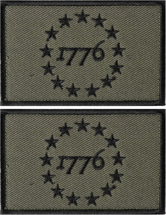1776 Tactical Morale Patch - Military Embroidery (2 Pack) - 1776 Patches Readi Gear