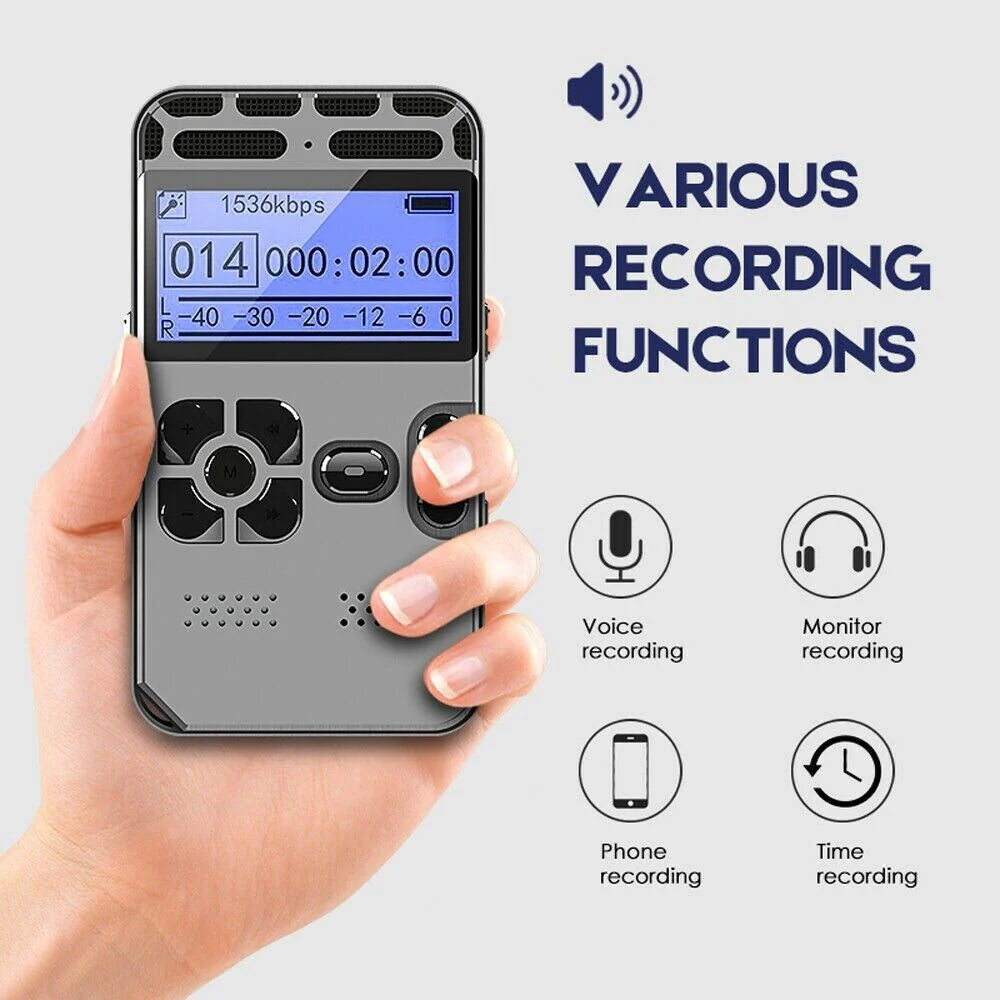 64GB Digital Voice Recorder & MP3 Player with LCD Display - Digital voice recorder Readi Gear