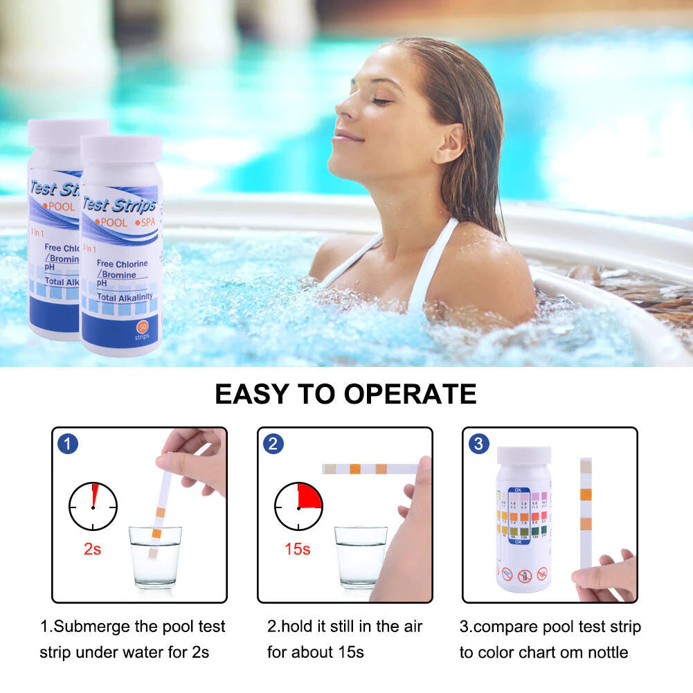 AquaGuard 6-in-1 Pool & Spa Test Strips - Fast Chlorine & pH Testing - Pool water testing kit Readi Gear