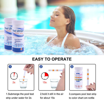 AquaGuard 6-in-1 Pool & Spa Test Strips - Fast Chlorine & pH Testing - Pool water testing kit Readi Gear