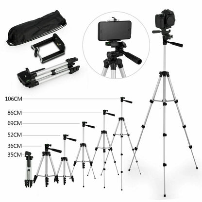 360° Swivel Camera Tripod Stand & Phone Holder for iPhone, Samsung + Bag - Readi Gear