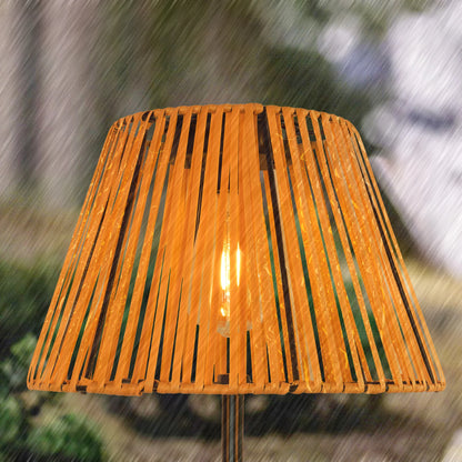 Rustic Radiance Solar Rattan Lamp - Warm Glow for Patio & Garden - Rattan solar lamp Readi Gear