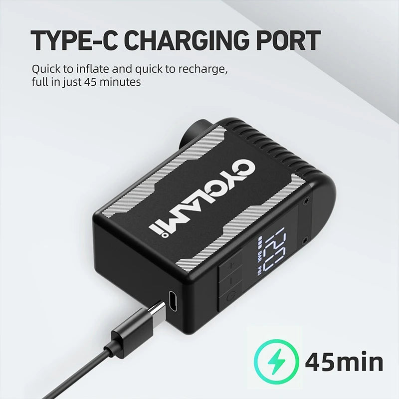 CYCLAMI A2S 120PSI Air Pump - Rechargeable Portable Bike Tire Inflator - Bicycle Pump Readi Gear