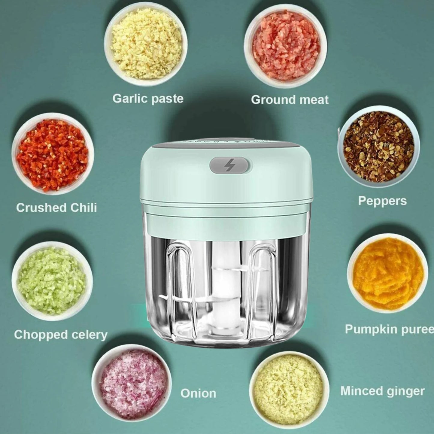 QuickChop Portable Electric Food Processor - USB Rechargeable, BPA Free - Electric Food Processor Readi Gear