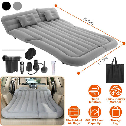 Ultimate Inflatable Car/SUV Mattress – Backseat Bed w/ Pump & 2 Pillows - Car Air Mattress Readi Gear