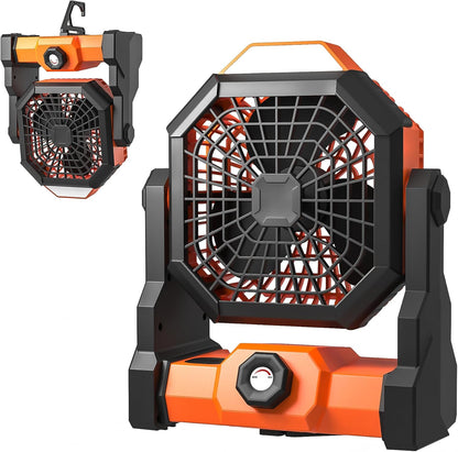 TrailCool Xtreme Rechargeable Camping Fan w/ LED Light & 360° Hook - Camping fan with light Readi Gear