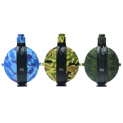 580ML Military Camouflage Water Bottle with Compass - Collapsible & Leakproof - Collapsible Canteen Readi Gear