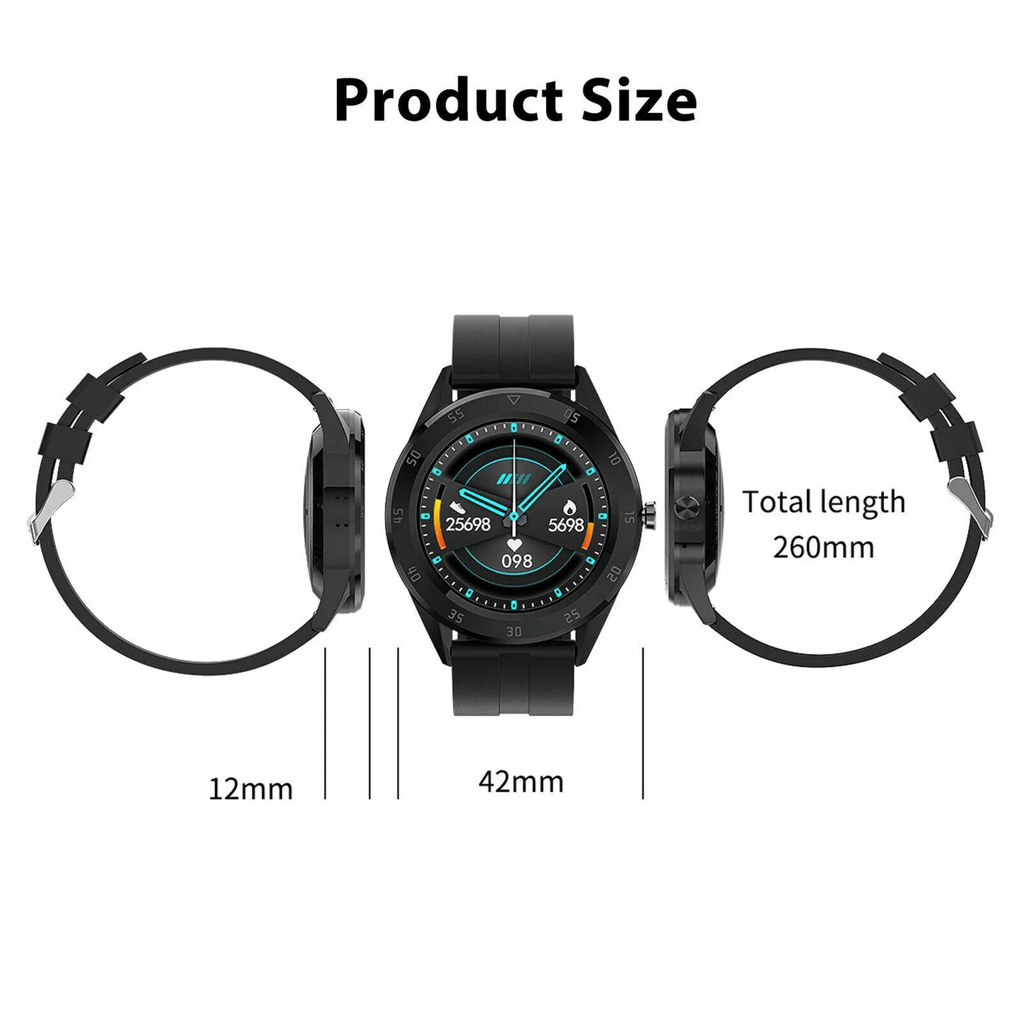 AquaTech Bluetooth Smartwatch with Heart Rate & Fitness Tracker - Bluetooth Smartwatch Fitness Tracker Readi Gear
