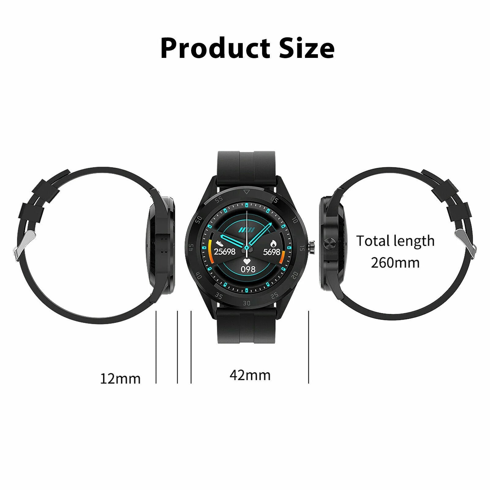 AquaTech Bluetooth Smartwatch with Heart Rate & Fitness Tracker - Bluetooth Smartwatch Fitness Tracker Readi Gear