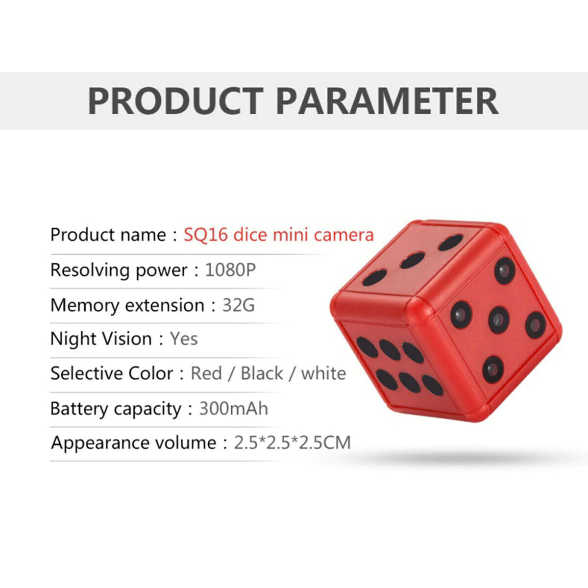 Mini Dice Spy Camera 1080P HD Night Vision with Motion Detection - Mini Dice Spy Camera 1080P HD Night Vision with Motion Detection Readi Gear