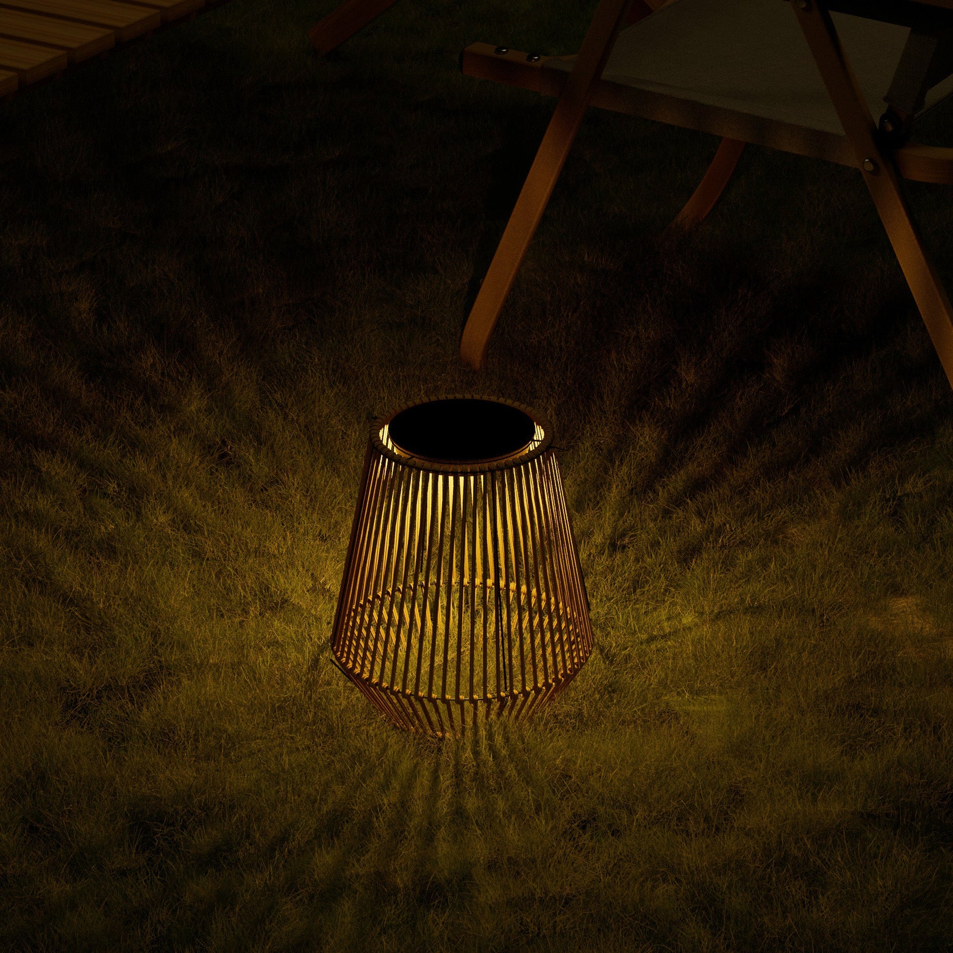 SolarNest Rattan Lantern: Solar-Powered Ambiance for Patios & Walkways - Solar Lantern Readi Gear