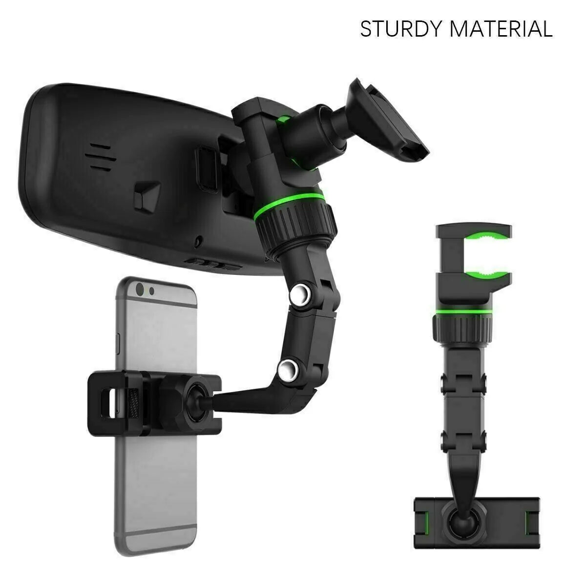 360° Rotating Rearview Mirror Phone Mount - Universal Car Clip - 360 degree rotating cell phone car mount Readi Gear