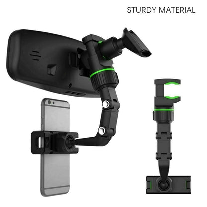 360° Rotating Rearview Mirror Phone Mount - Universal Car Clip - 360 degree rotating cell phone car mount Readi Gear