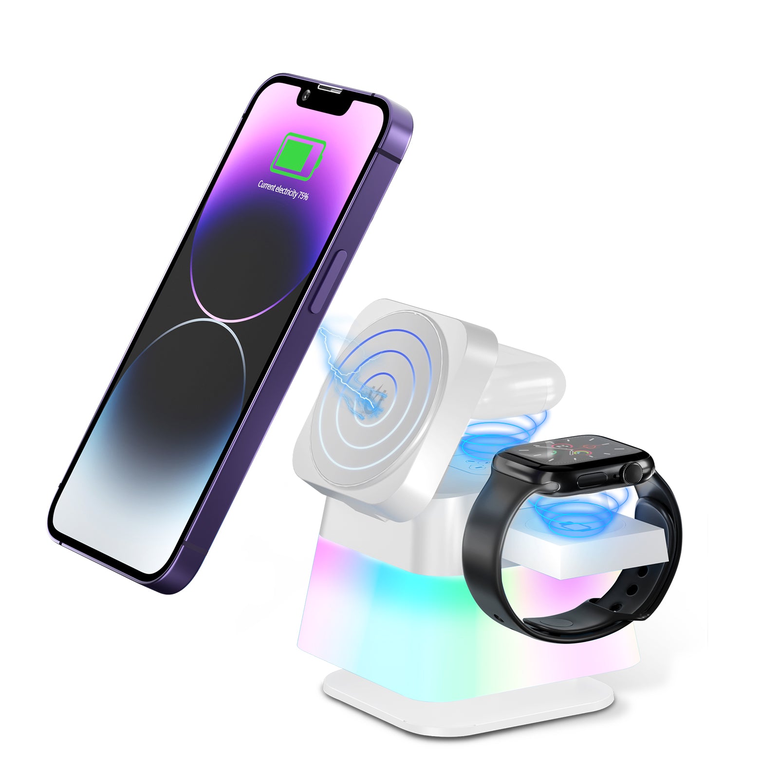 GlowDock 4-in-1 Rotating Magnetic Multi-Device Charging Station - GlowDock 4-in-1 Rotating Magnetic Multi-Device Charging Station Readi Gear