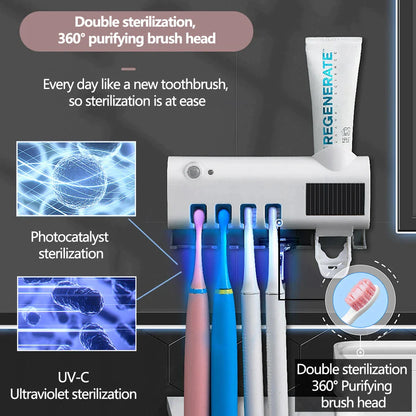 UV Light Toothbrush Holder & Automatic Dispenser - Clean & Sanitized Brushes - UV Light Toothbrush Holder & Automatic Dispenser - Clean & Sanitized Brushes Readi Gear