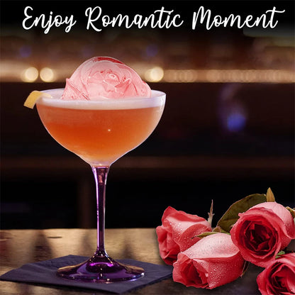 ChillRose 3D Ice Molds - 4 Large Flower Shaped Ice Cubes - Rose 3D Ice Cube Mold Readi Gear