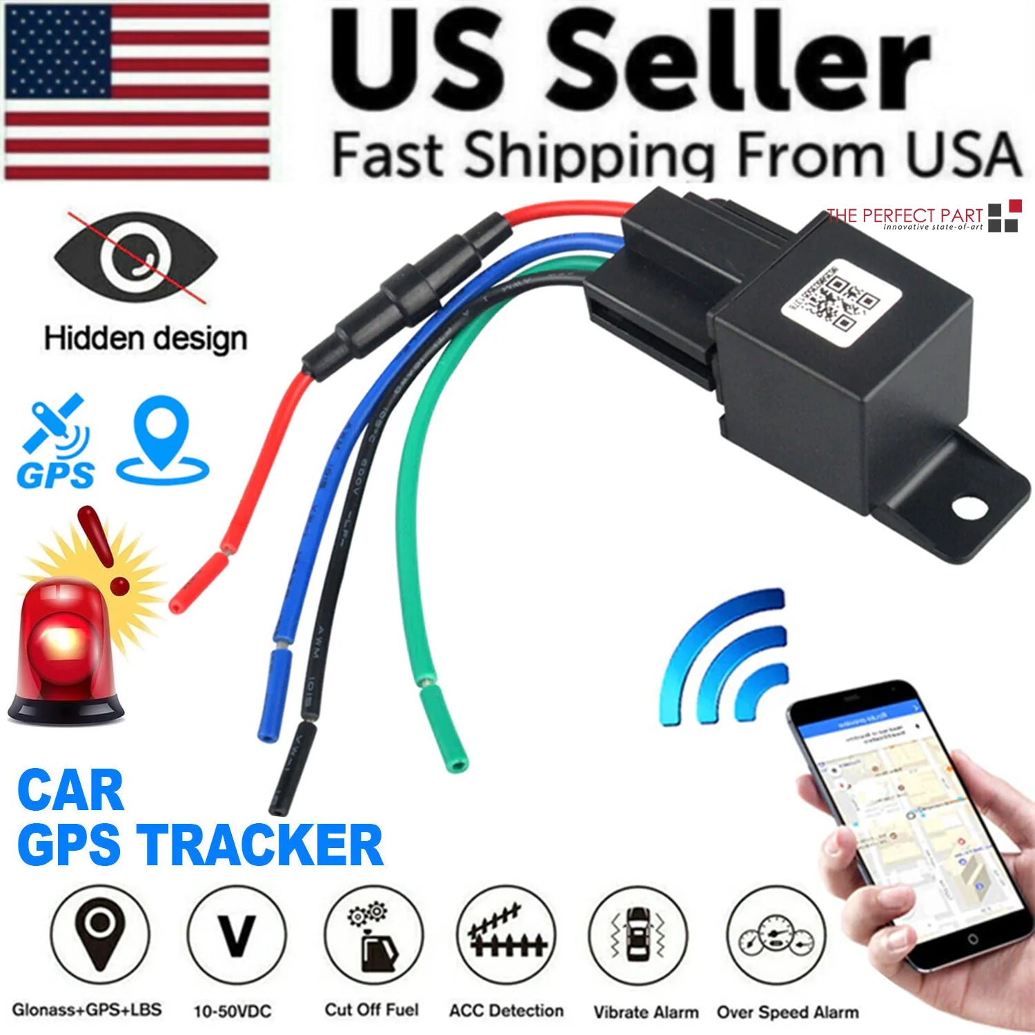 GPS Tracker with Anti-Theft Alarm - Real-Time Vehicle Locator - Car GPS Tracker & Alarm Readi Gear