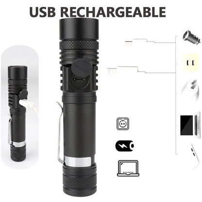 Ultra Bright 90000LM LED Flashlight - Zoomable & Rechargeable - Multifunctional Flashlight Readi Gear